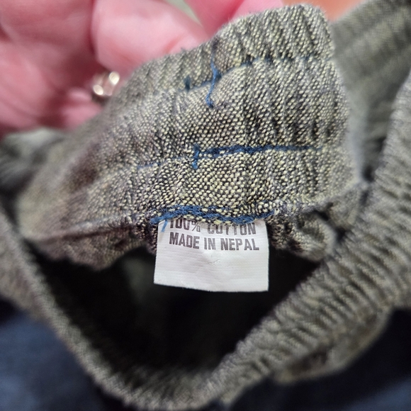 Bohemian Style Harem Pants Patchwork Design Elastic Waist With Drawstring. OS - Picture 7 of 9